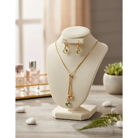 Kit Brinco E Colar Gravata 2 Folheado Ouro Antialérgico Dourado