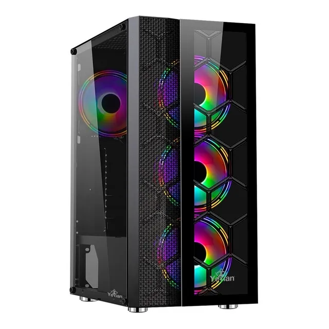 Gabinete Yeyian Rapture 2500, Midi Tower, ATX/Micro ATX/Mini-ATX, USB 2.0/3.0, sin Fuente, 3 Ventiladores ARGB Instalados, Negro