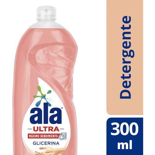 Detergente Ala Ultra Lavavajilla Glicerina Botella X 300 Ml