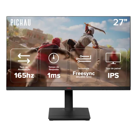Monitor Gamer Pichau PG-CRPLS27-BL01 Centauri Pulse, 27 Pol, Ips, Qhd, 165hz, 1ms, FreeSync