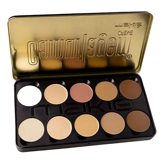 Camuflagem Makiê Paleta 10 Cores - Compre E Ganhe Diluidor Tom Clara A Média