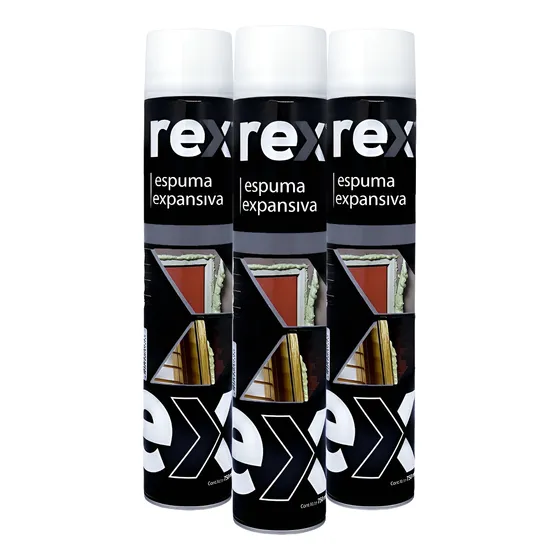 Pack 3 Espuma Expansiva Poliuretano 750 Ml - Rex