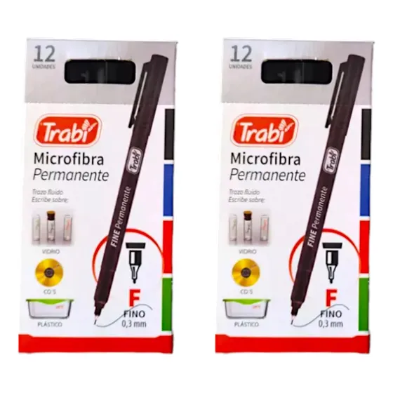 Marcador Punta Fina - X12 Unidades (1 Caja) - Trabi