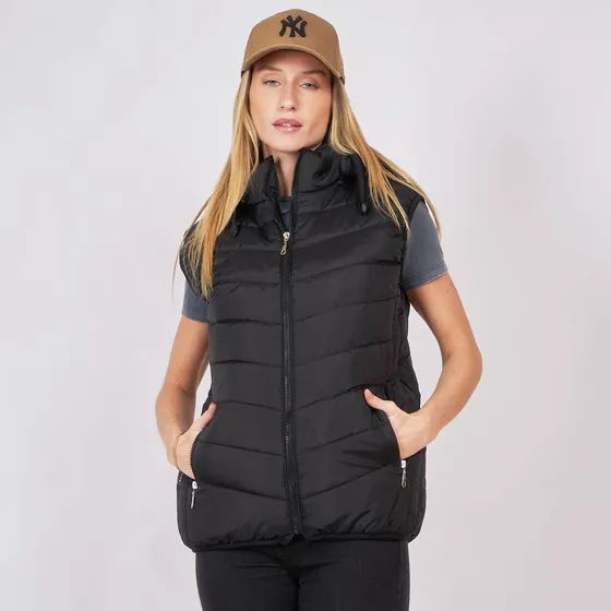 Customs Ba Chaleco Miami Mujer Sire Impermeable Negro Grande