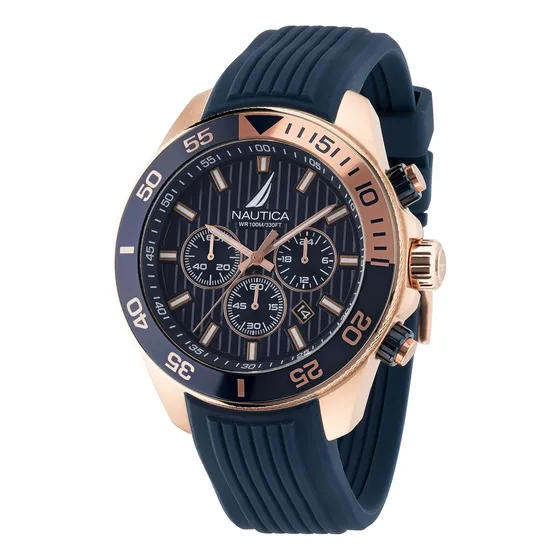 Nautica Mens Napnos305 Um Relógio Com Pulseira De Silicone 