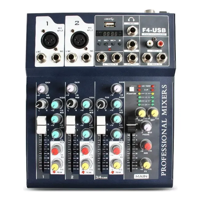 Mixer F4-usb Mezcladora 4 Canales Amplificador