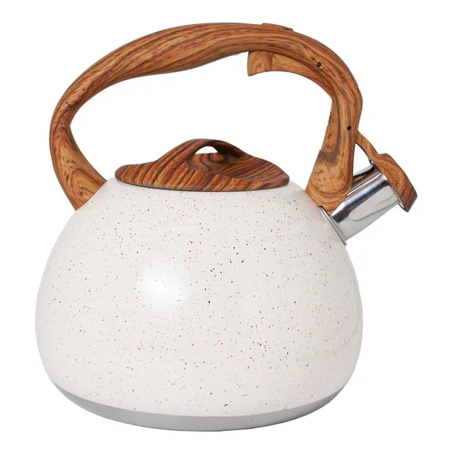 Pava Silbadora Acero Inoxidable 3 Litros Mango Simil Madera