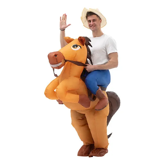 Disfraz De Caballo Inflable, Divertido Muñeco Para Caminar,