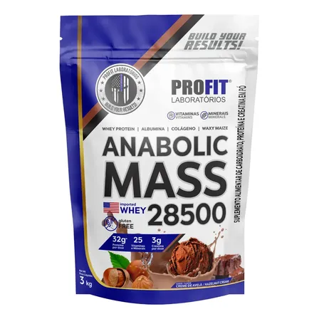 Hipercalórico Anabolic Mass 28500 Creme De Avelã 3kg Profit