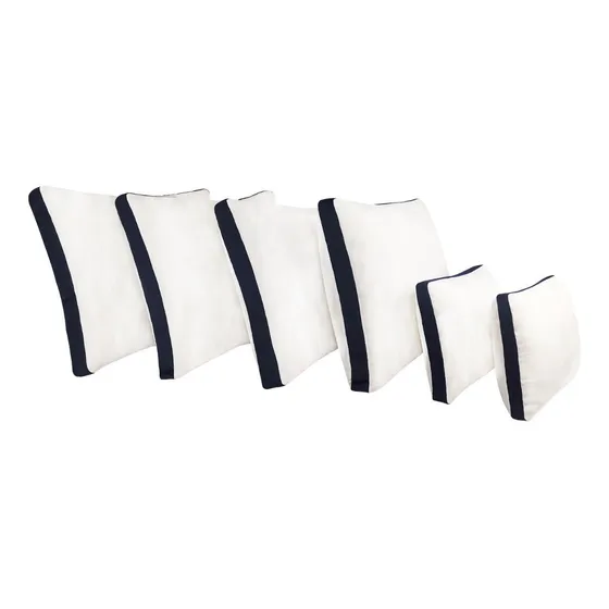 6 Almohadas Premium 2 King Size 2 Matrimonial  2 Cojin Azul