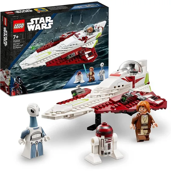 LEGO® Star Wars™: Caza Estelar Jedi de Obi-Wan Kenobi 75333; juguete construible para niños 7+; incluye minifiguras de Obi-Wan Kenobi y Taun We