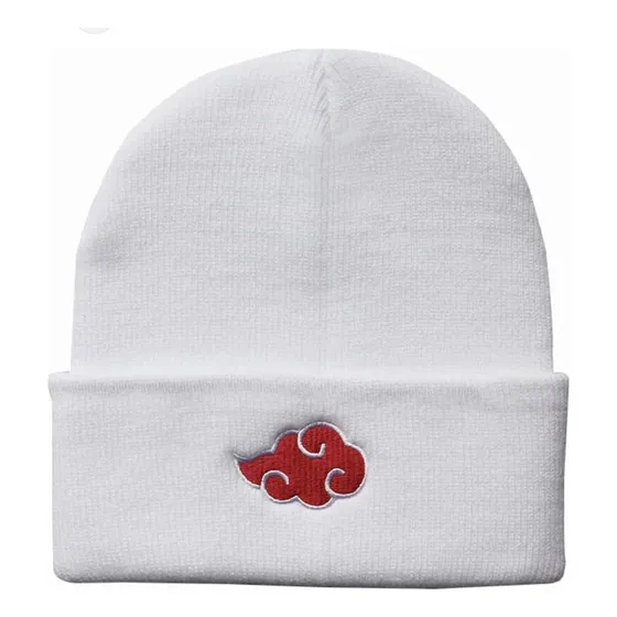 Gorro Pasamontaña Blanco Akatsuki Nube Roja Naruto 