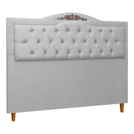 Cabeceira Estofada Provençal 160cm Para Cama Box Queen Linho