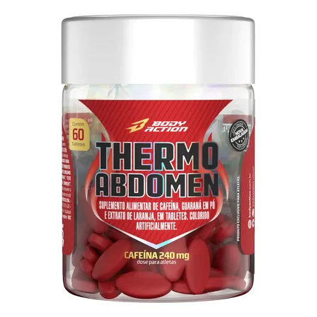 Suplemento Bodyaction Thermo Abdomen Cafeína 240mg Em Pote 60 Comprimidos