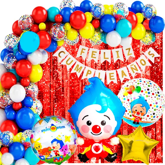50 Art Globo Payaso Plim Plim Lee Cotillon Candy Bar Deco721