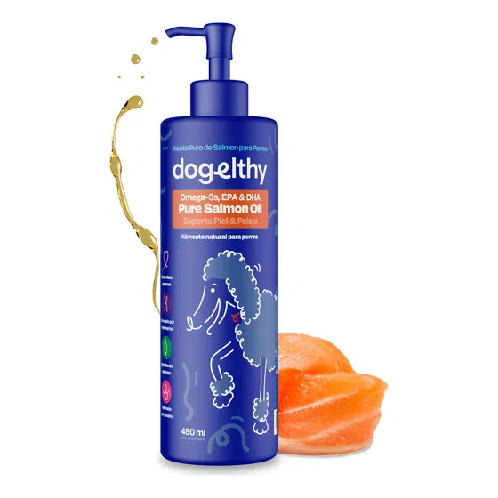 Dogelthy Aceite De Salmon Omega 3 Para Perros De Cualquier Tamaño Pure Salmon Oil De 450 Ml