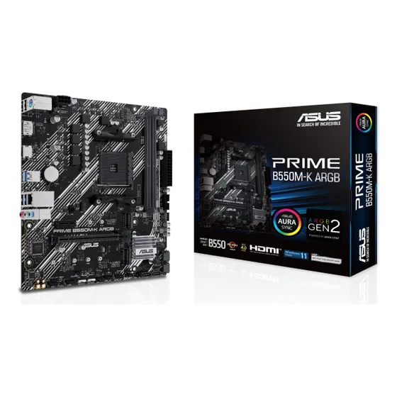 Motherboard Asus Prime B550m-k Argb Pc Aura Sync Am4 Ryzen Negro
