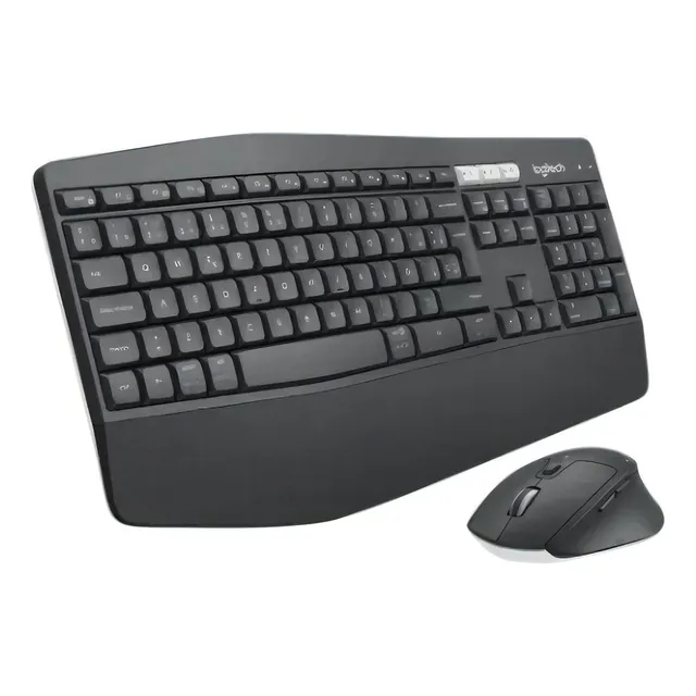 Kit de teclado y mouse inalámbrico Logitech MK850 Español Latinoamérica de color negro