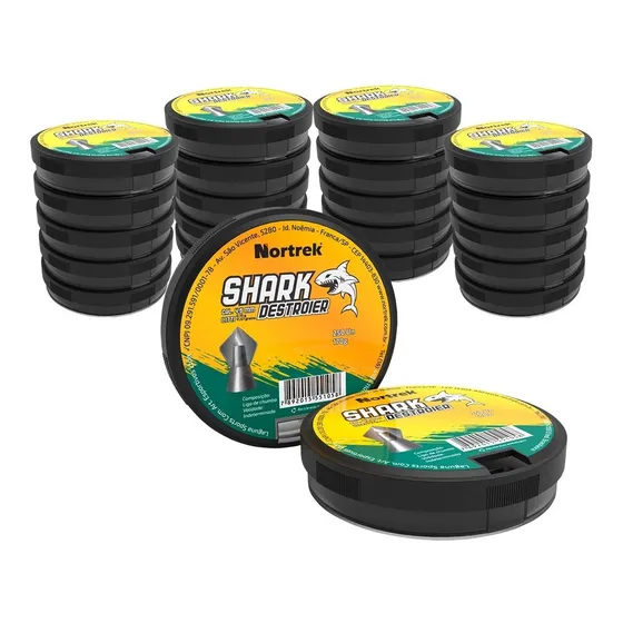 20 Cx Chumbinho Shark 4,5mm C/250 Un Tipo Bolt Destruição