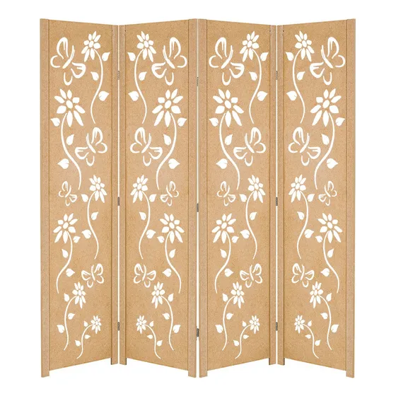 4 Folha Divisor Ambiente Madeira Mdf Divisória Variado
