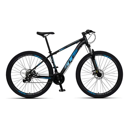 Bicicleta Gts Dexter 21v Aluminio Aro 29 Shimano Freio Disco Cor Preto Com Azul Tamanho Do Quadro 17 Preta Com Azul