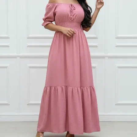 Vestido Longo Feminino Evangélico Chique Soltinho Ciganinha