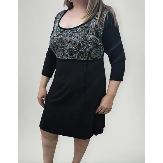 Vestido Modal Combinado Con Lurex En La Parte Delantera 