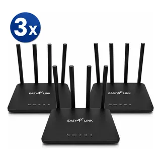 Kit 3 Roteador Easymesh Wifi6 Ax1500 Dual Mesh Realtek