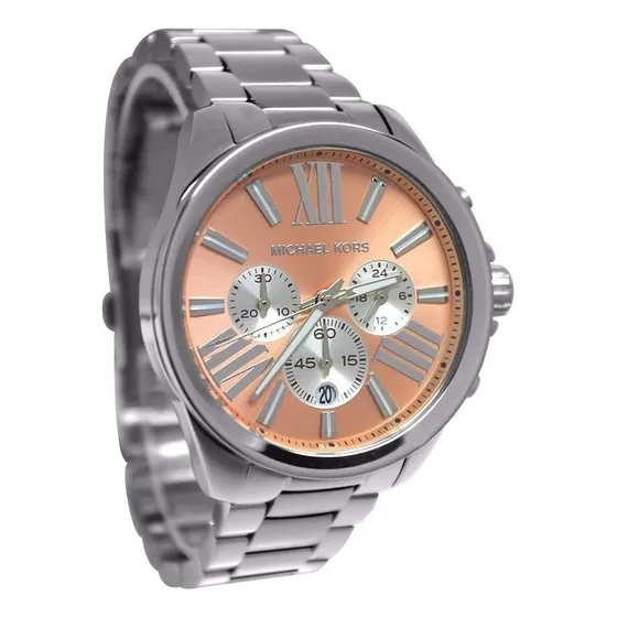 Relógio Michael Kors Mk5837 Prata Com Rosa 100% Original