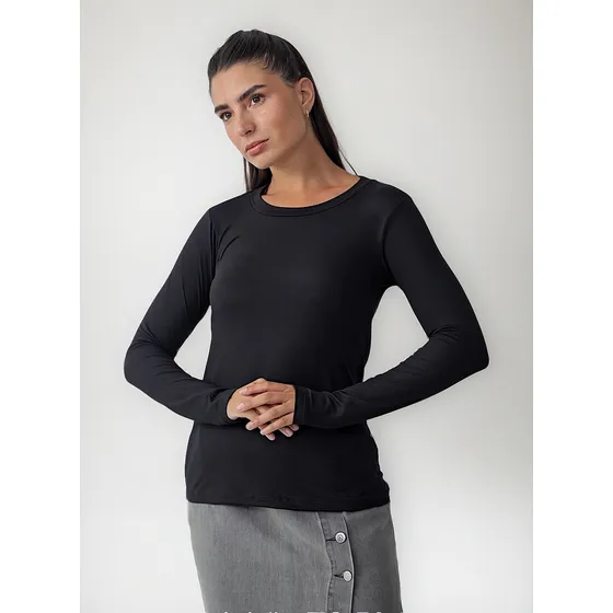 Remera Manga Larga Mujer Cuello Redondo Talles Colores 