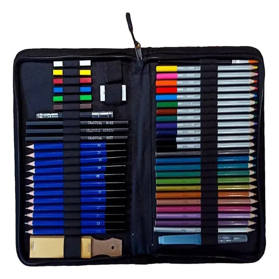 Set De Dibujo Artístico 51 Piezas, Lápices Profesional 13053