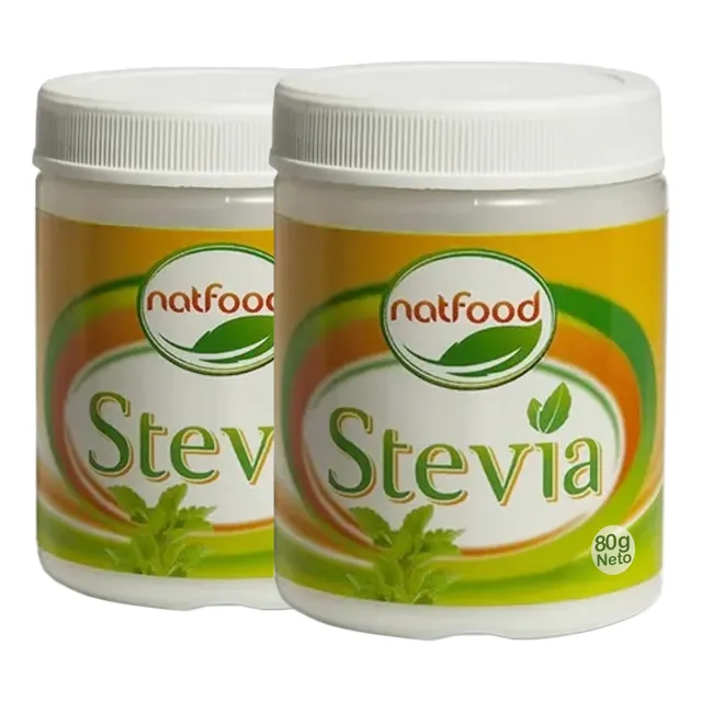 Pack 2 Stevia En Polvo Natfood 80 Grs