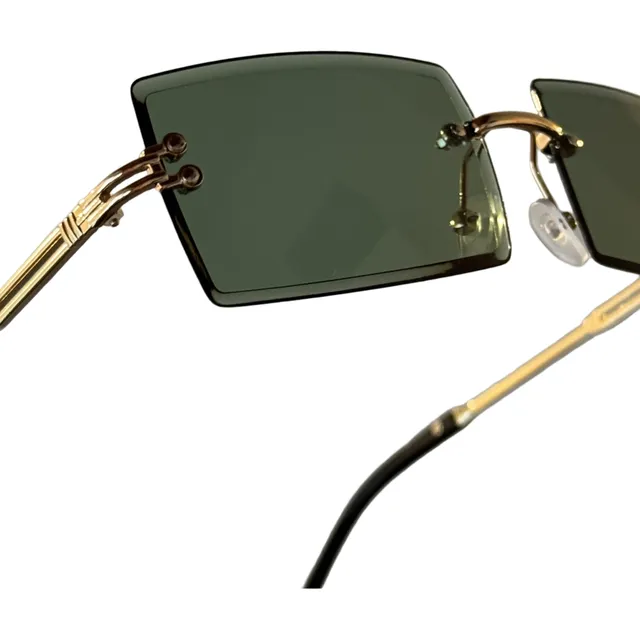 Lentes Sol Anteojos Sin Marco Plano Metal Optica Cristal