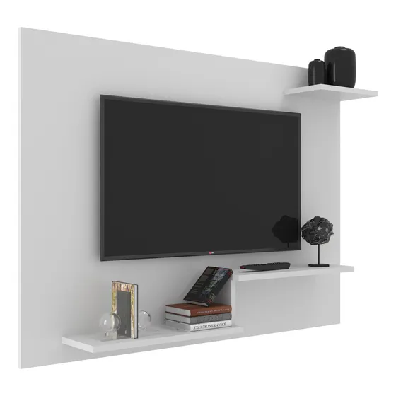Rack Panel Aéreo Tv 43  Madera Moderno 110 Cm