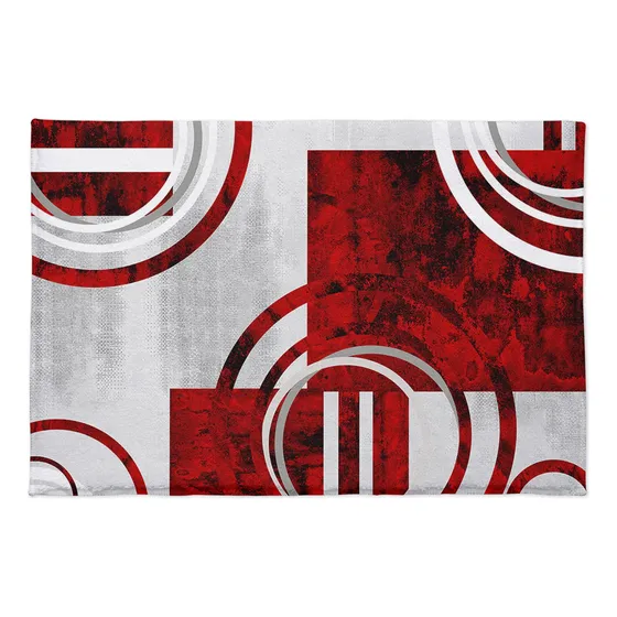 Tapete Baño Patron Geometrico Abstracto Decoracion Casa Rojo