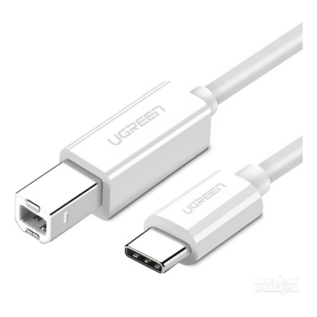 Cabo Impressora Ugreen Usb C P/usb B Macho 1.5m Branco Branco Cabo Impressora Ugreen Usb C P/usb B Macho 1.5m Branco Branco