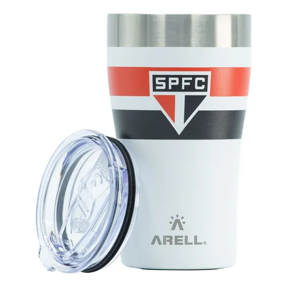 Copo Térmico São Paulo Oficial Licenciado 500ml Com Tampa Inox Mantém Cerveja Gelada Café Quente Por Horas Presente Para Torcedor Tricolor Durável Sofisticado Resistente - Arell