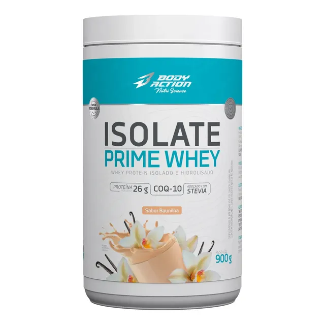 Isolate Prime Whey 900g Sem Lactose - Isolada Bodyaction Sabor Baunilha