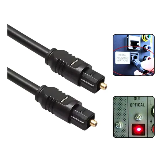 Cabo Óptico Para Áudio Digital Fibra De 3m Home Theater 5.1