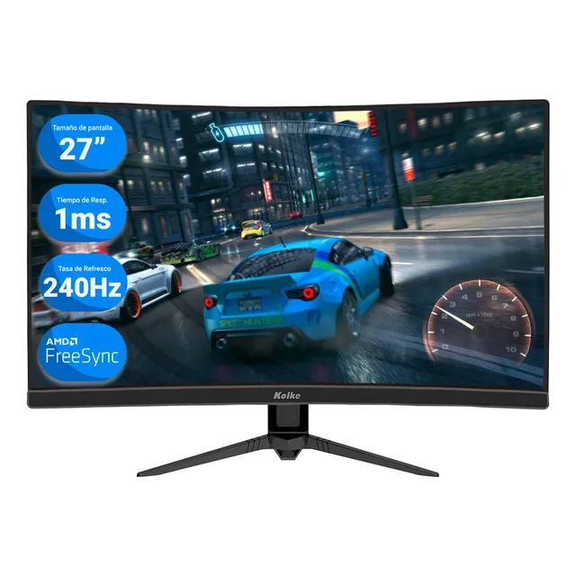 Monitor Gamer Curvo Kolke 27'' 240hz 1ms Fhd G-sync Freesync Color Negro