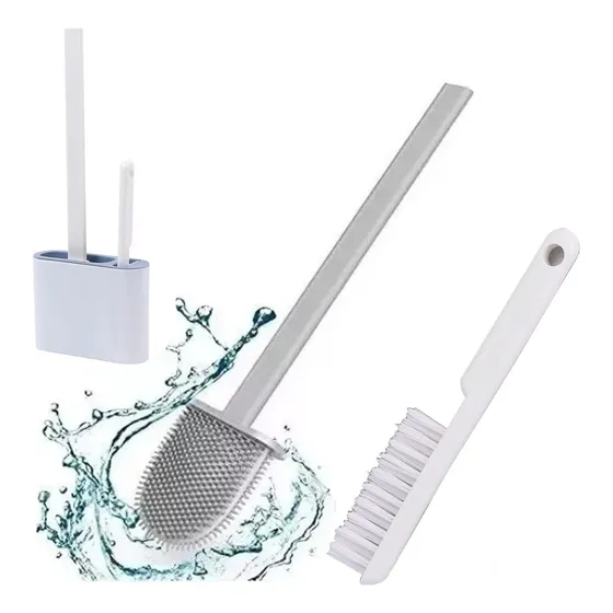 Pack 2 Escobilla De Baño Cepillo Punta Flexible Silicona 