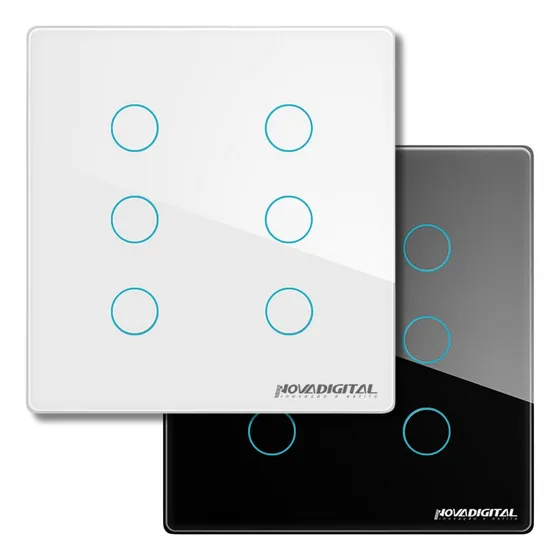 Interruptor Inteligente 6 Botões 4x4 Touch Nova Digital Wifi