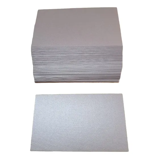 Tarjetas Opalina Perlada Plata 100 Und (9x5.5 Cm) Orion