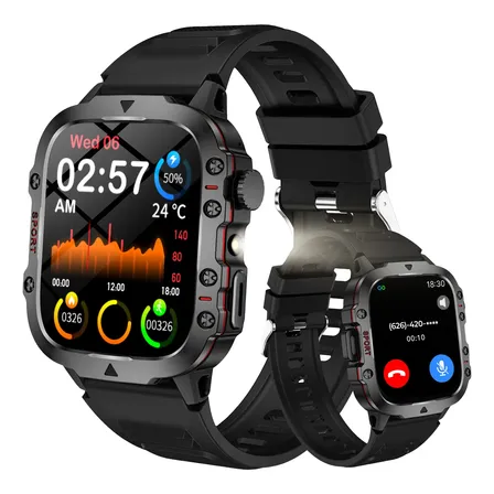 Smartwatch Esportivo Bluetooth Chamadas Lanterna Preto