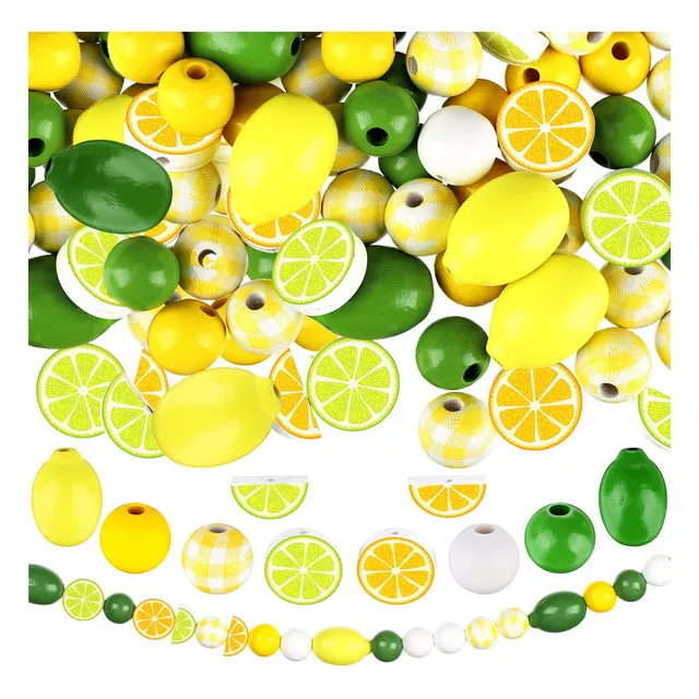 200 Cuenta Madera Limon Forma Amarillo Verde Para Verano
