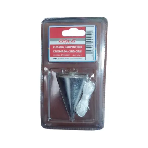 Plomada Carpintero 300grs Con Lienza 5 Mts