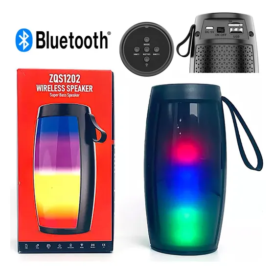 Corneta Portátil 5w Mp3 Con Led Rgb Inalámbrica Usb Micro Sd