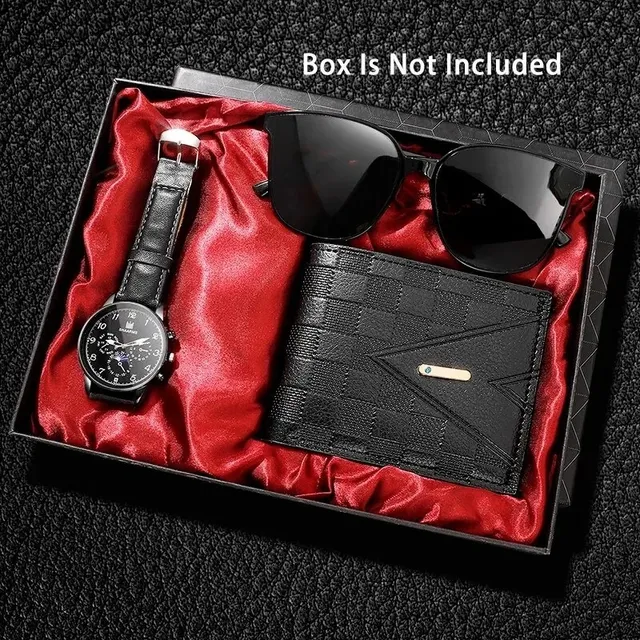 Reloj De Pulsera + Lentes + Cartera A La Moda Estilo Combo