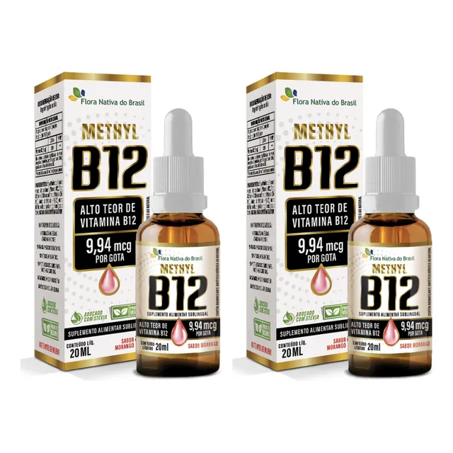 Kit 2x Vitamina B12 Metilcobalamina 9,94mcg Por Gota 20ml
