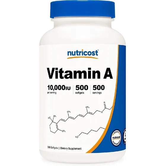 Vitamina A 10000 Iu Nutricost 500 Capsulas Blandas